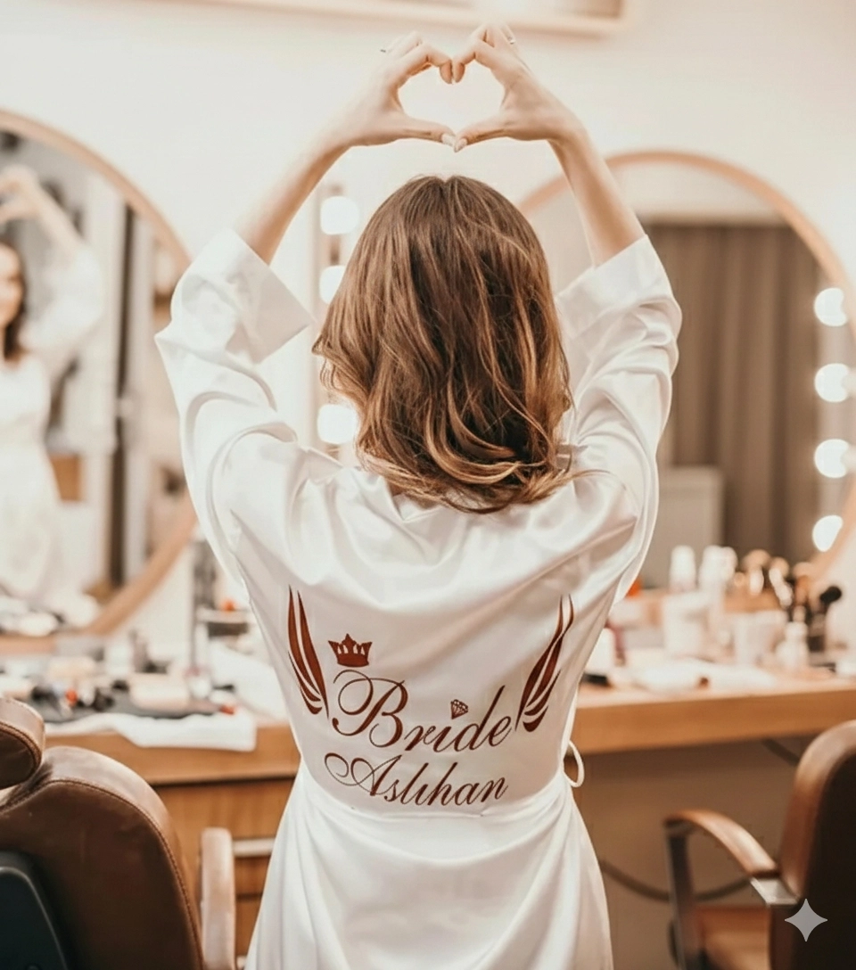 Bride Saten Gelin Sabahlık