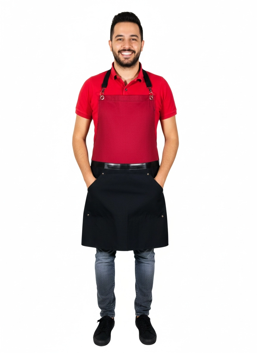 Yeni Trend Çift Renkli Cafe Trend Önlük
