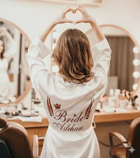 Bride Saten Gelin Sabahlık