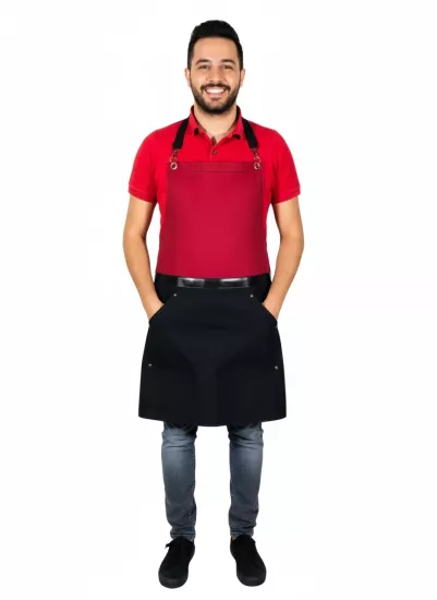 Yeni Trend Çift Renkli Cafe Trend Önlük