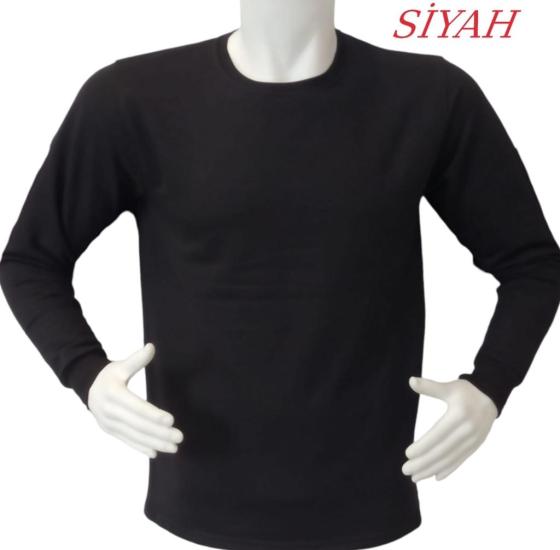 Sıfır Yaka Uzun Kollu T-Shirt