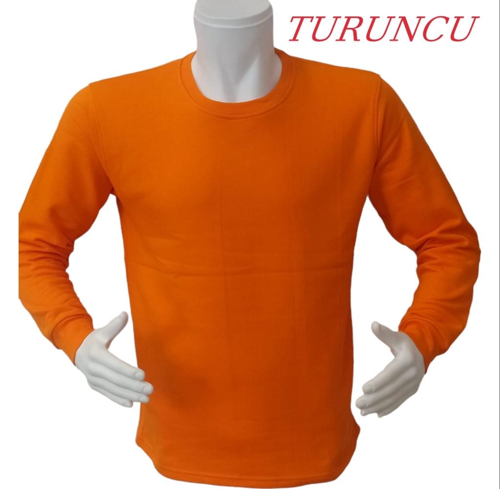Sıfır Yaka Uzun Kollu T-Shirt